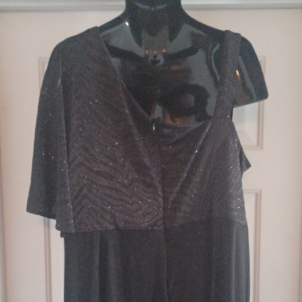 R&M Richards Black One Shoulder Jumpsuit, 22W - Picture 8 of 9
